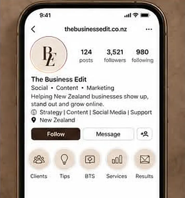 Instagram profile setup and highlight covers