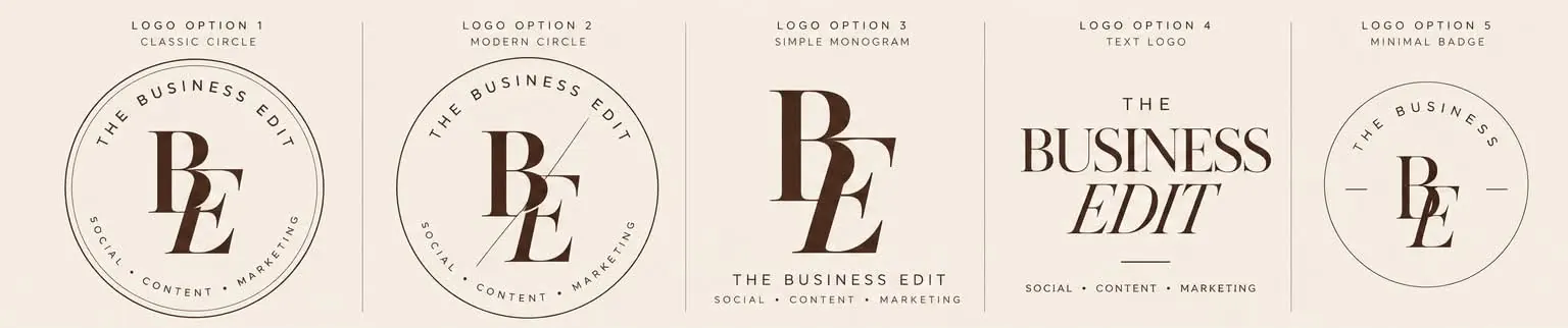 Logo suite: five marks for different uses